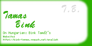 tamas bink business card